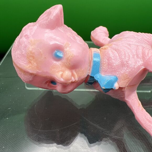 Vintage 1950s Lamb Baby Rattle Toy Pink  Blue Bow Bell Plastic Figure - Picture 7 of 10